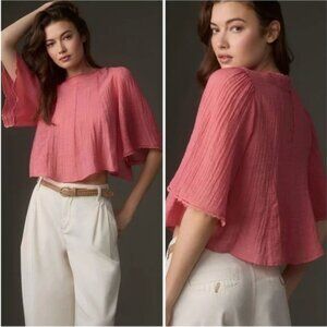 NWOT By Anthropologie Sheer Swing Top Pink Coral